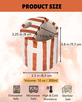JMCRATE hand-painted striped mug adds vibrant style and visual appeal to daily coffee routines