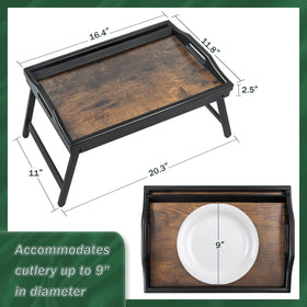 JMLHMXC portable bamboo tray supports snacks indoors or outdoors