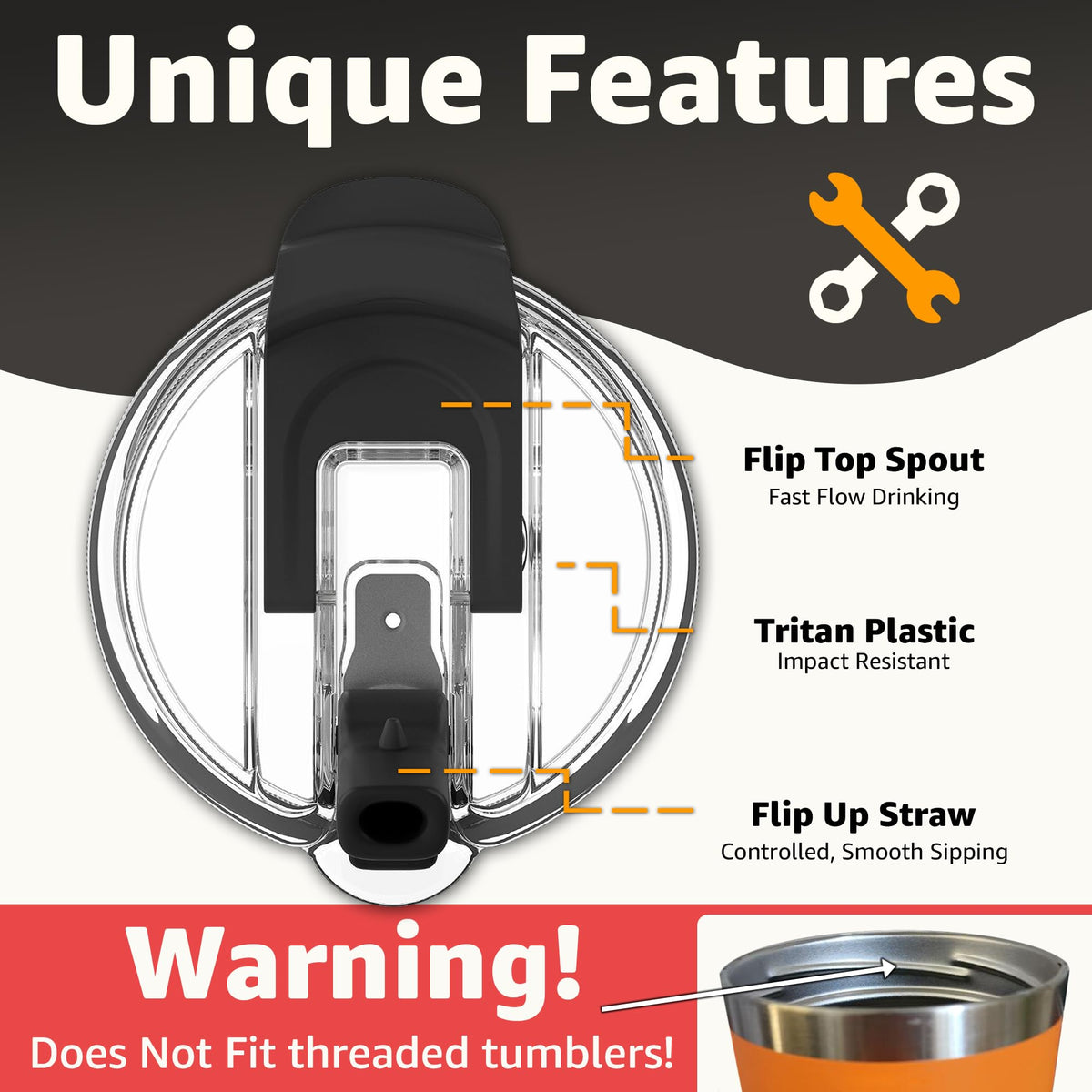 Jmoe USA straw lid on a Yeti Rambler with Handle for versatile sipping