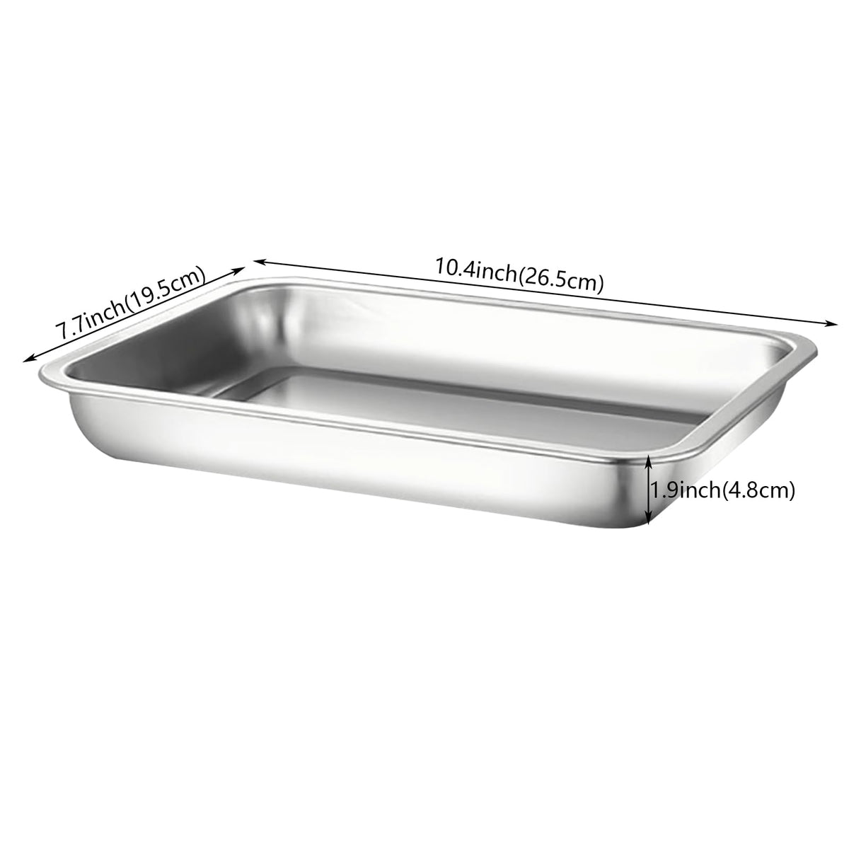 JMUSTTBO breading trays set side view, compact stackable design for storage.