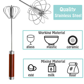 Compact 10 inch whisk fits small bowls and speeds whisking