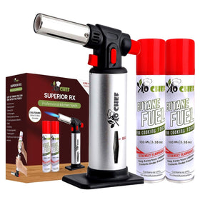Jo Chef kitchen torch with flame adjustment for precise searing and caramelizing