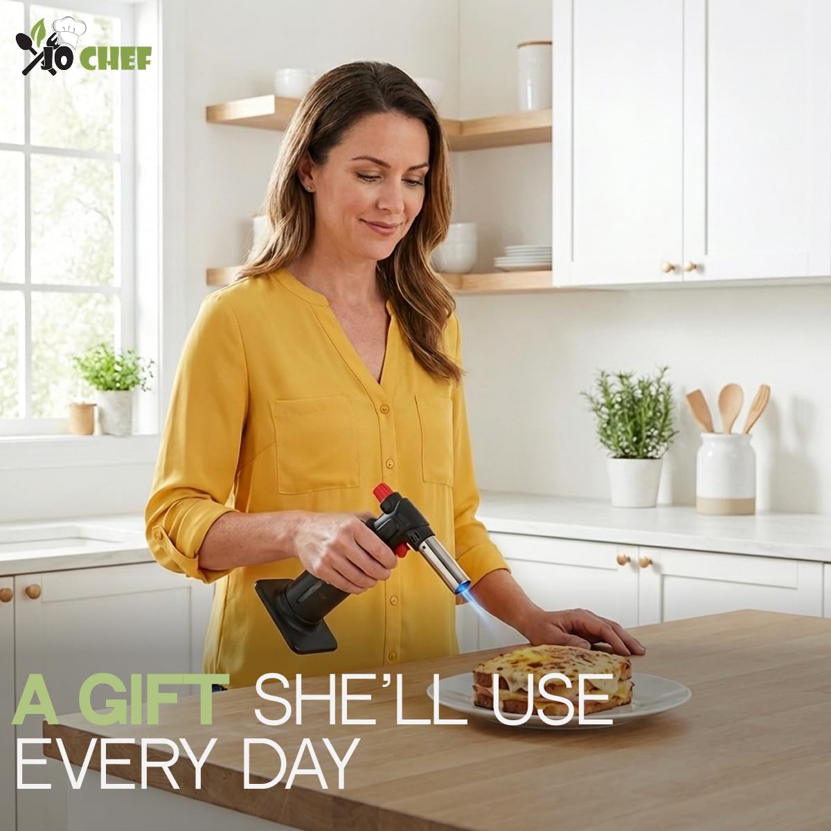 Jo Chef kitchen torch safety lock engaged for safe beginner use