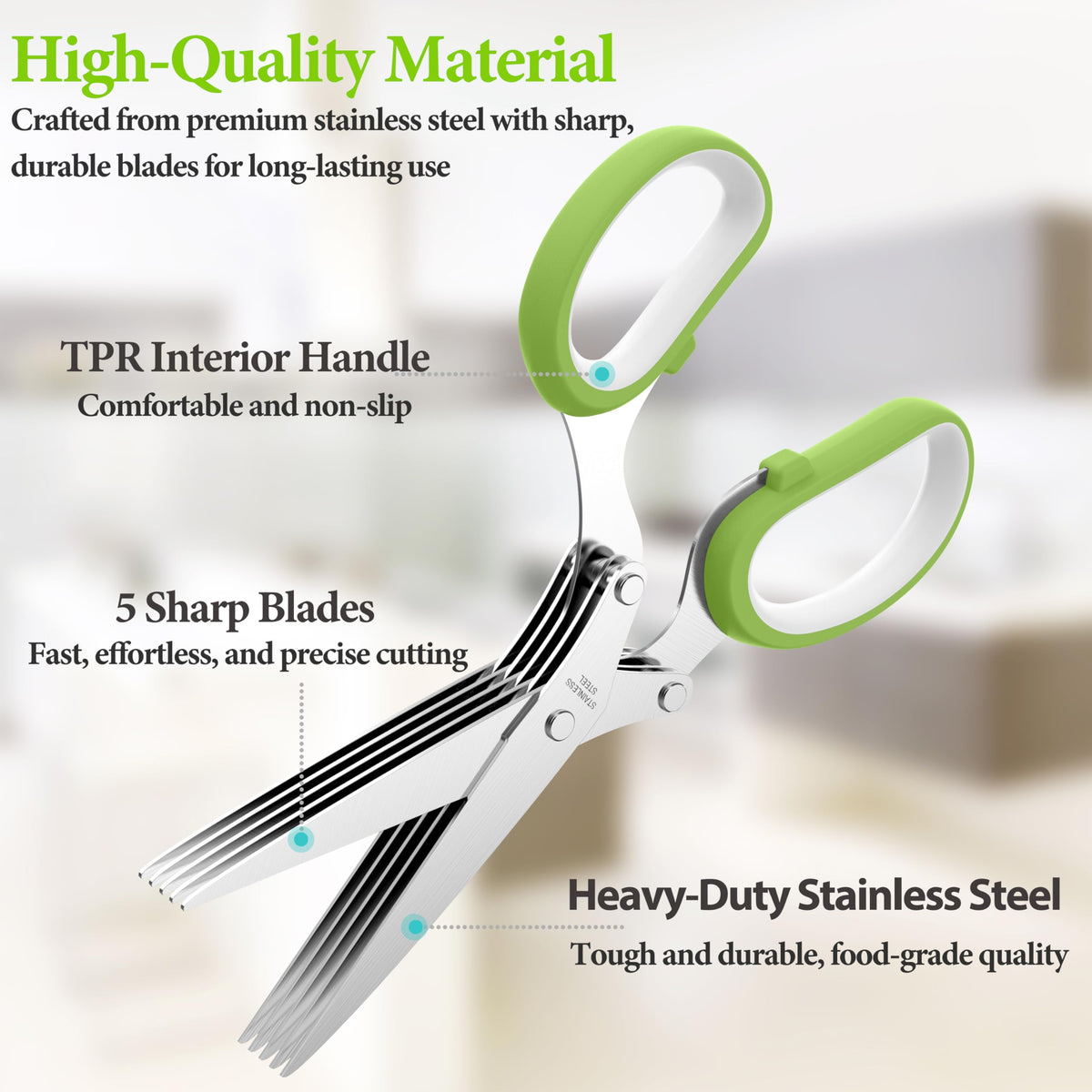 JOFUYU ergonomic non-slip handle for comfortable kitchen use.