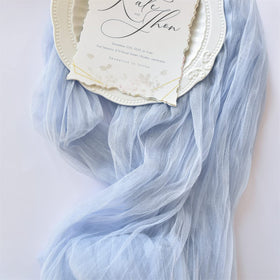 Joanlody blue cheesecloth close-up shows wrinkled texture and rustic charm