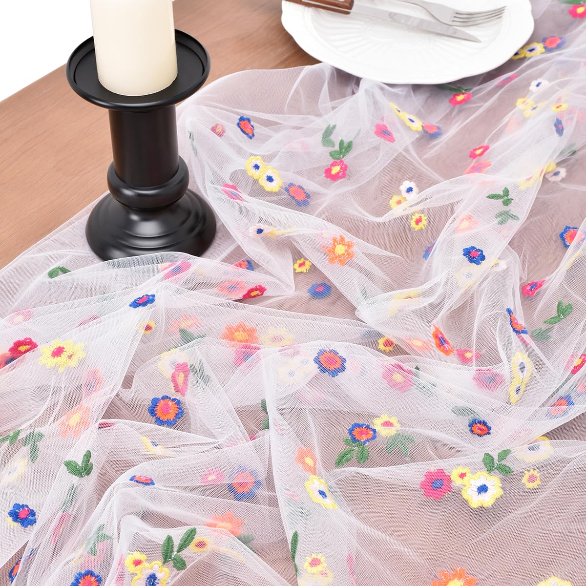 Joanlody draped table runner with edges for a refined look