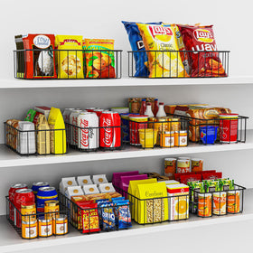 Joben Oligey 12-pack baskets in kitchen pantry for snacks and jars