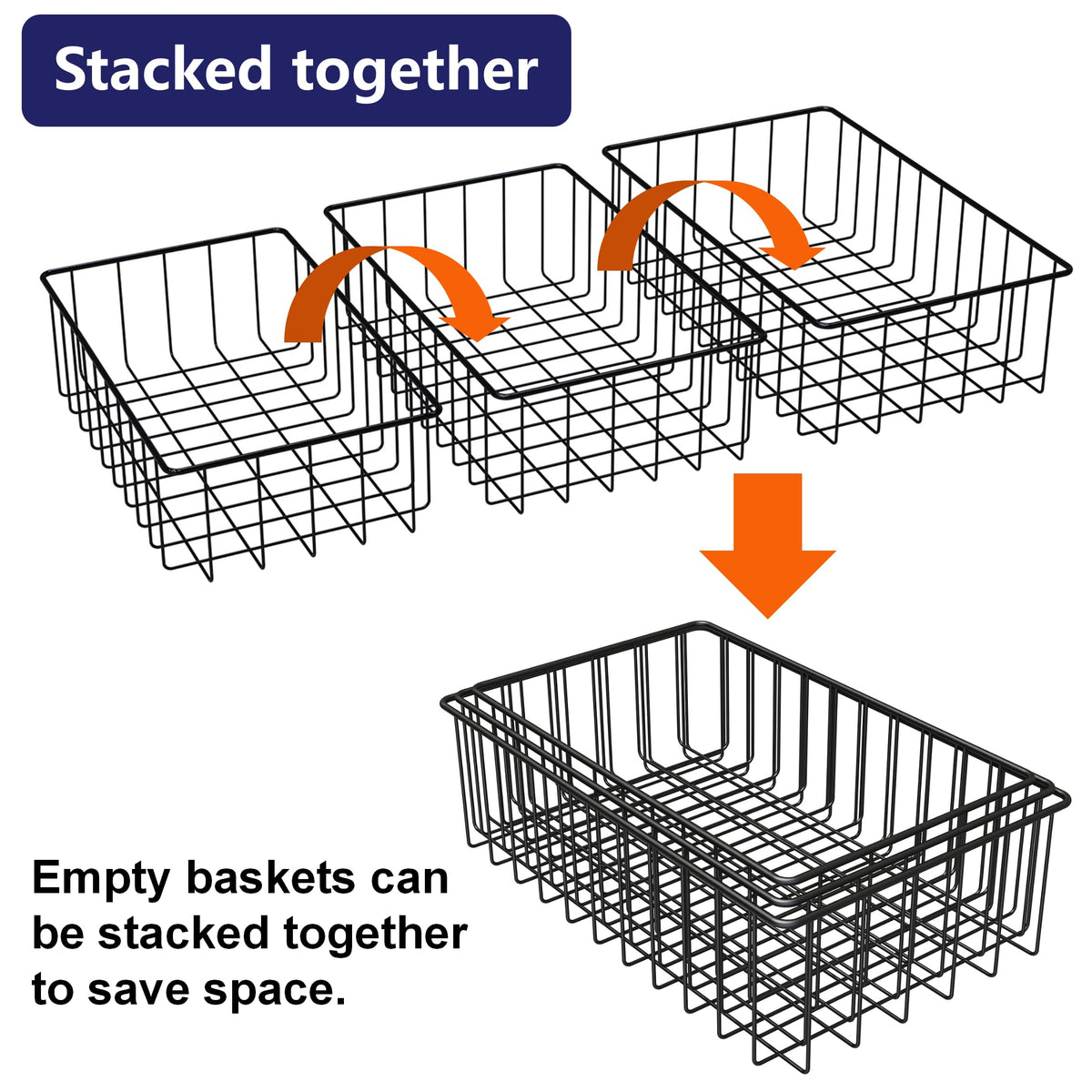 Joben Oligey 12-pack baskets open-wire design for visibility and access
