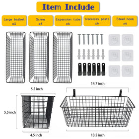 Joben Oligey wire basket pantry storage in black boosts kitchen efficiency.