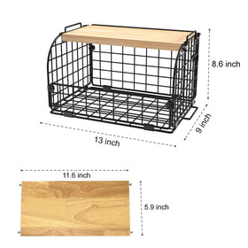 Joben Oligey wire basket stackable design saves counter space and organizes essentials.