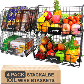 Joben Oligey XXL stackable basket front view supports organized pantry storage