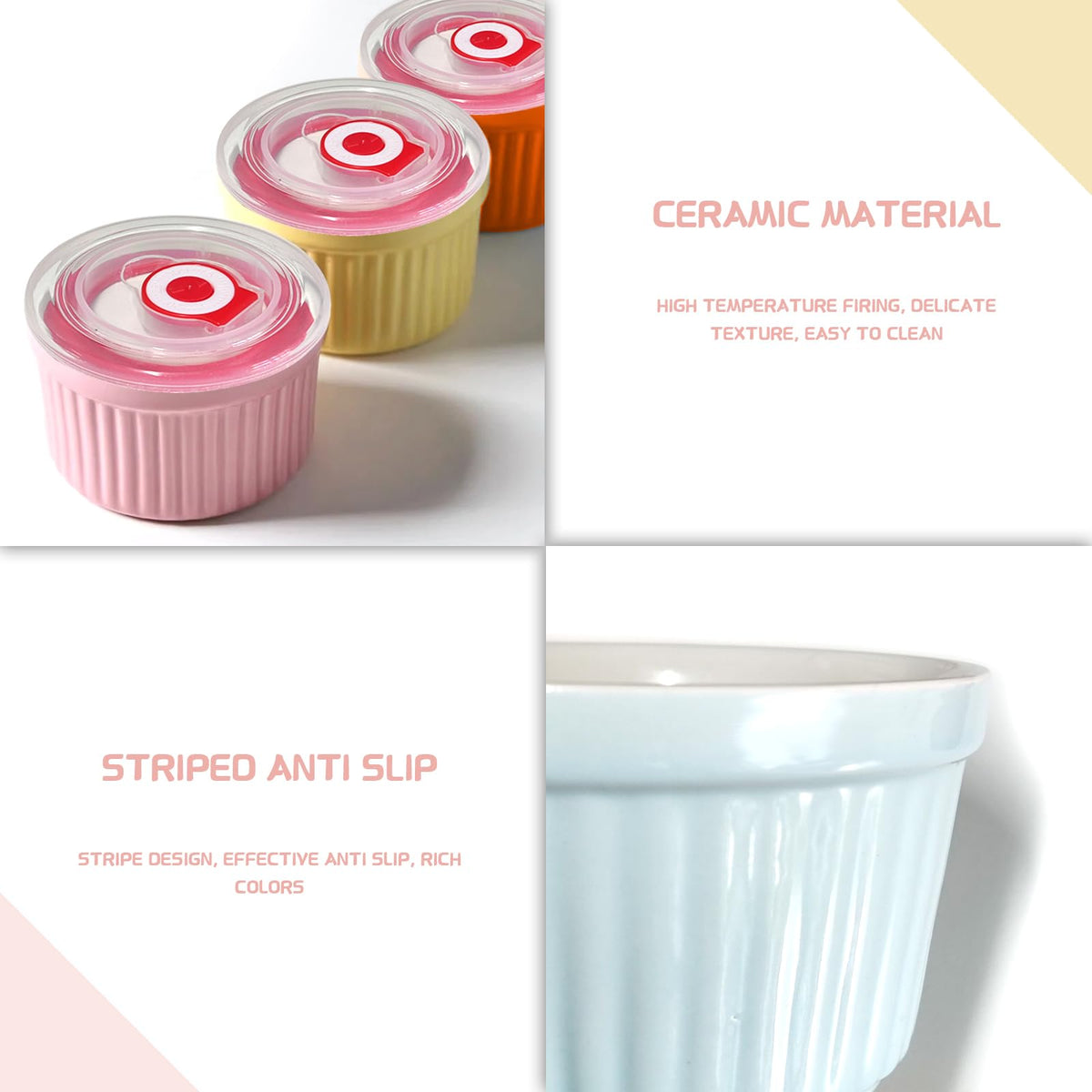 JOBVERT ramekins with colorful glaze finish enhances kitchen aesthetic