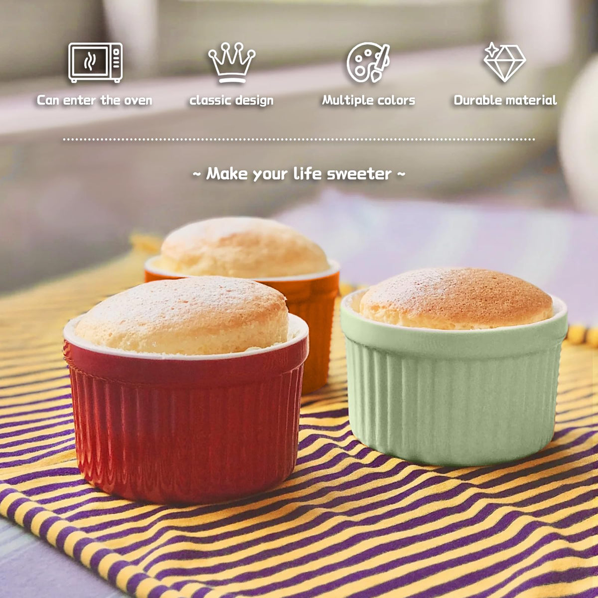 JOBVERT ramekins oven and dishwasher safe for easy cleanup
