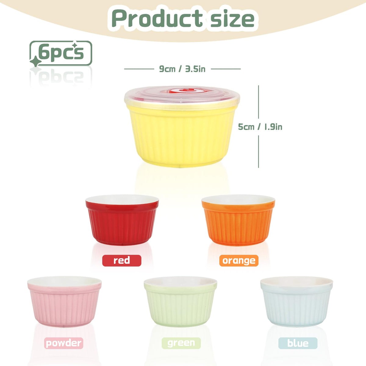 JOBVERT ramekins with vented suction lid keeps food fresh