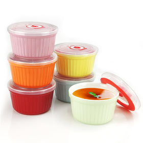 JOBVERT ramekins with lids set of 6 for baking and serving