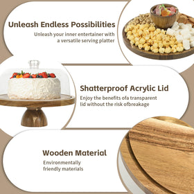 JOCHER 2-in-1 cake plate with lid for versatile serving and display