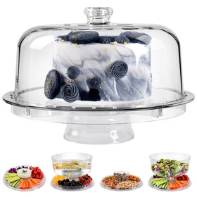 JOCHER cake stand with acrylic dome cover showcases desserts clearly and elegantly.
