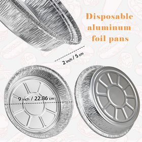 JOCHER 9-inch pie pans ready for freezing and reheating meals.