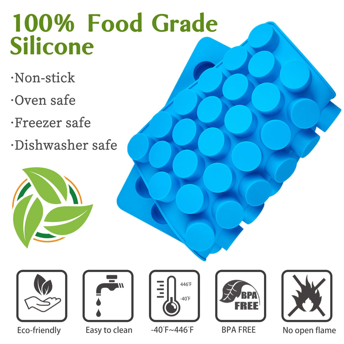 JOERSH food-grade silicone emphasizes safe, flexible surfaces for direct-contact candy making