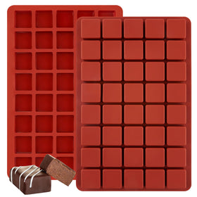 JOERSH square silicone candy mold close-up with non-stick surface for easy release.