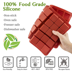 Wide heat range allows oven to freezer use for JOERSH molds.