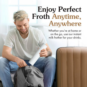 Joey Electric Milk Frother detachable whisk head cleans quickly after use.