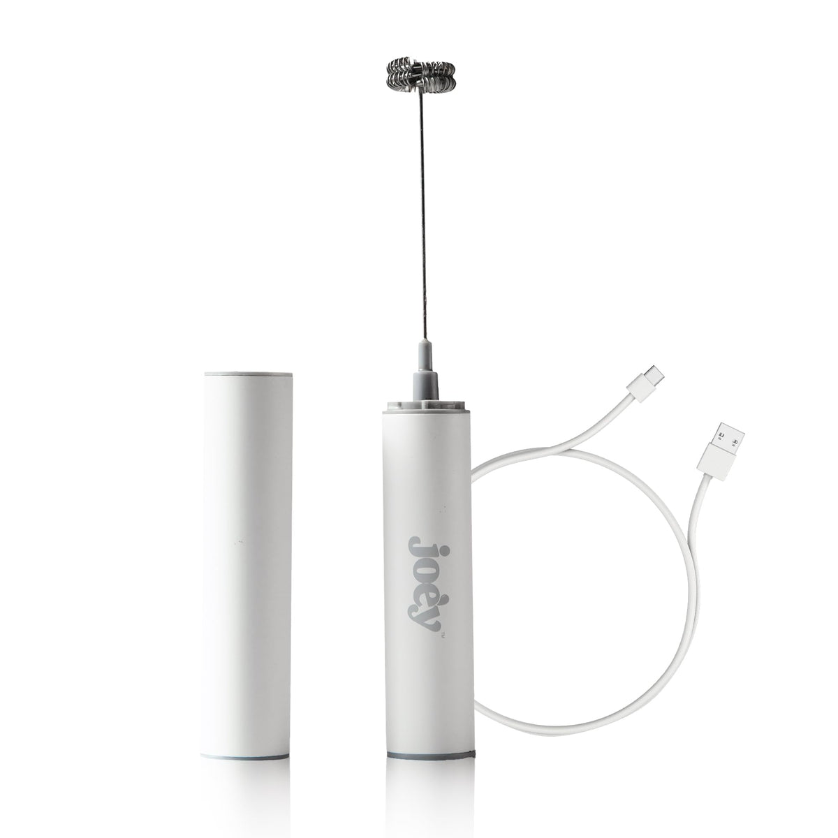 Joey Electric Milk Frother foam action enables café-style texture at home.