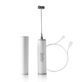 Joey Electric Milk Frother foam action enables café-style texture at home.