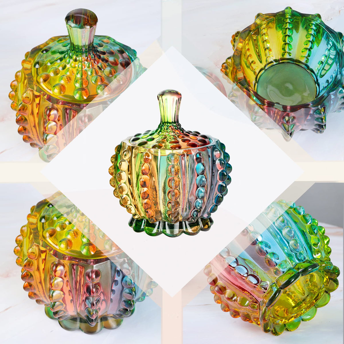 Joeyan 6 oz crystal glass jar shows contents clearly for display.