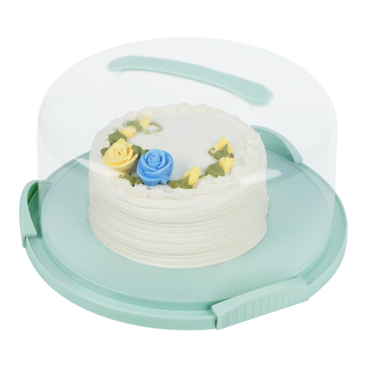 JOEY'Z extra large cake carrier with server lid keeps a 12-inch cake secure during transport.