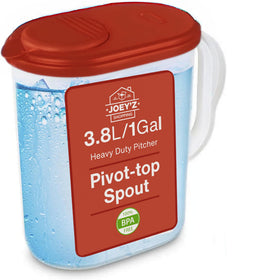 JOEY'Z 1-gallon pitcher with pivot top spout for easy, mess-free pouring.