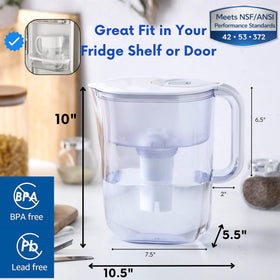 JOEY'Z 10-Cup Pitcher lid-open view showing quick filling access.