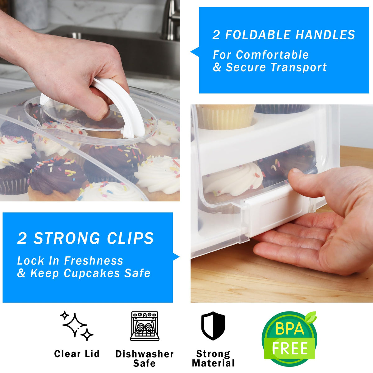 Joey'z 2-in-1 cupcake container doubles as display stand