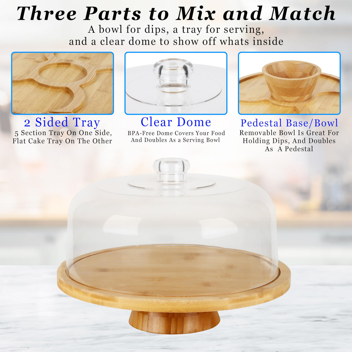JOEY'Z assembly of 6-in-1 components for versatile serving.