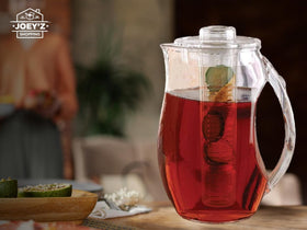 JOEY'Z iced tea infusion pitcher in use on table