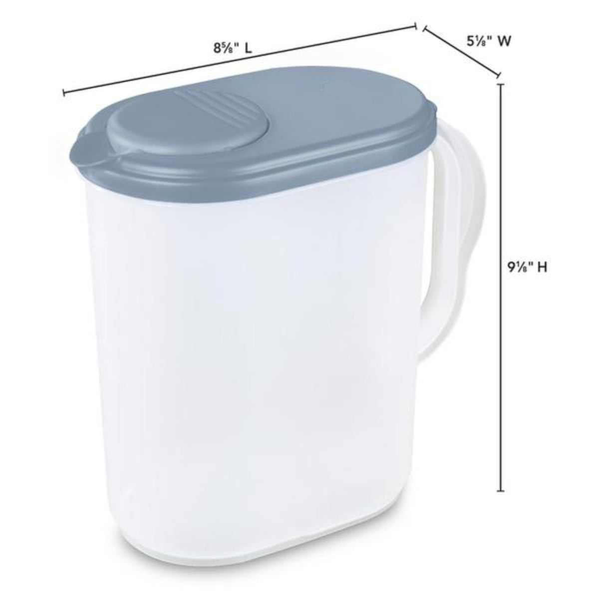 JOEY'Z slim-design pitcher fits neatly on fridge doors for space-saving storage.