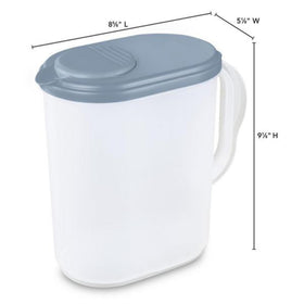 JOEY'Z slim-design pitcher fits neatly on fridge doors for space-saving storage.