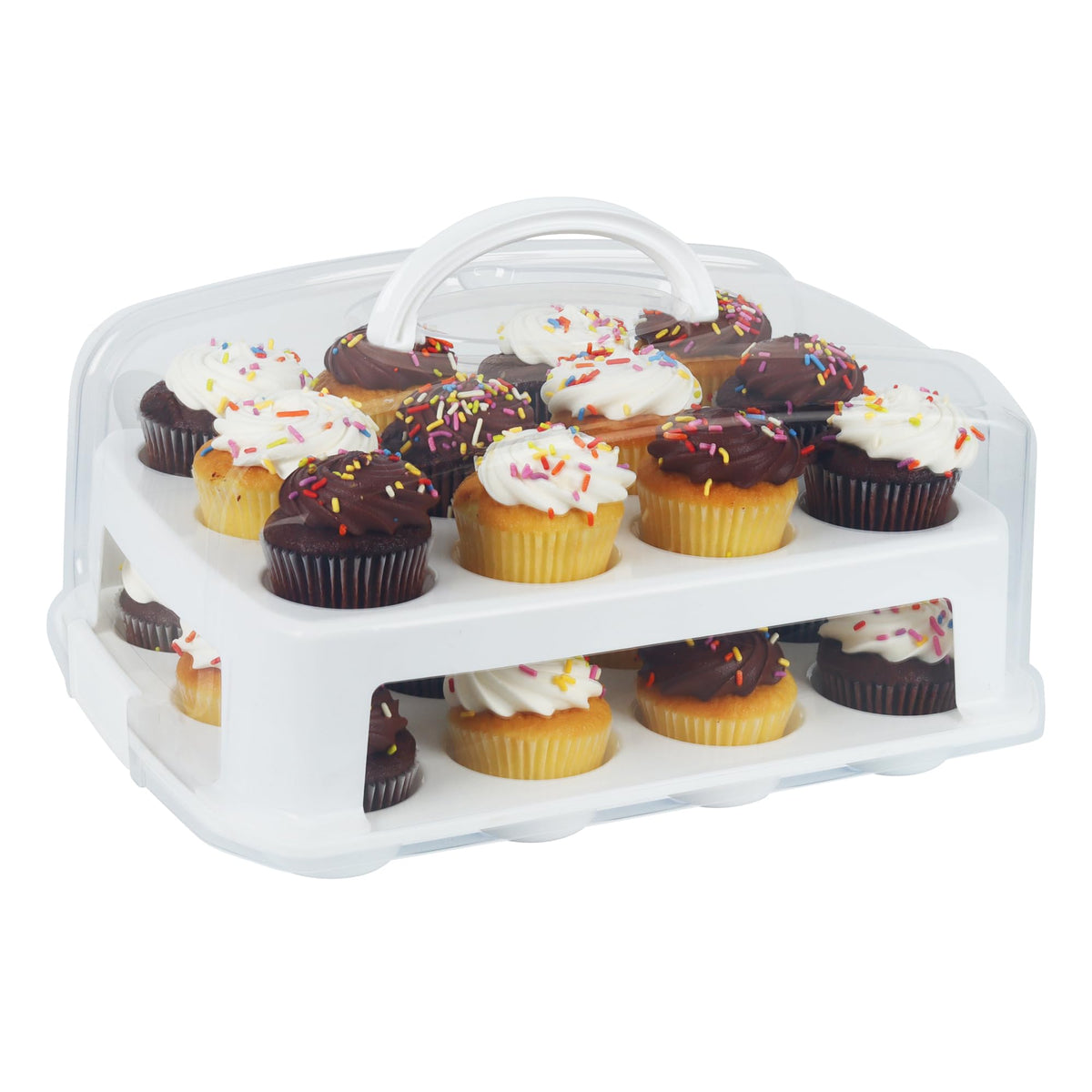 Joey'z top-rack dishwasher-safe cupcake storage for easy cleanup