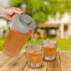 JOEY'Z water pitcher ergonomic handle for comfortable grip.