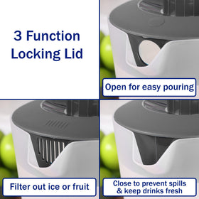 JOEY'Z water pitcher pivot-top spout for smooth pouring.
