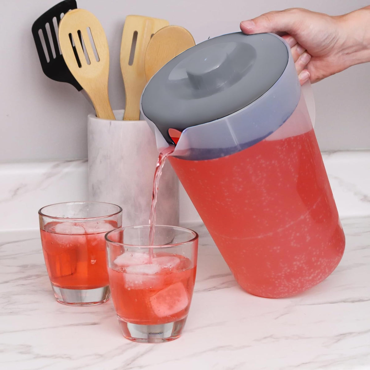 JOEY'Z water pitcher wide mouth for easy filling and infusion.