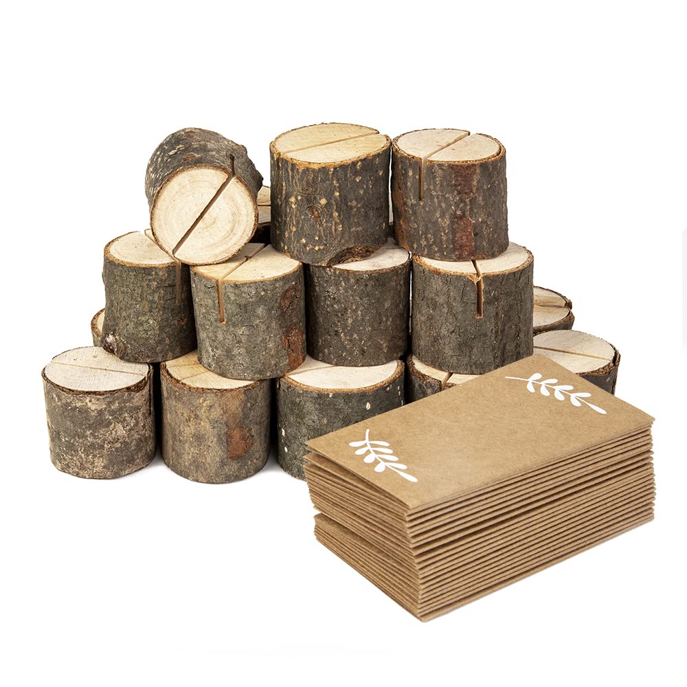 Jofefe wood place card holders set displaying seating with rustic charm