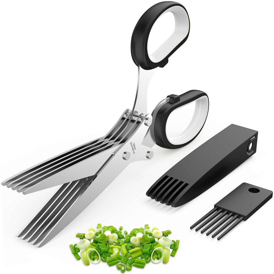 JOFUYU 2026 upgraded herb scissors with 5 blades for quick herb prep.