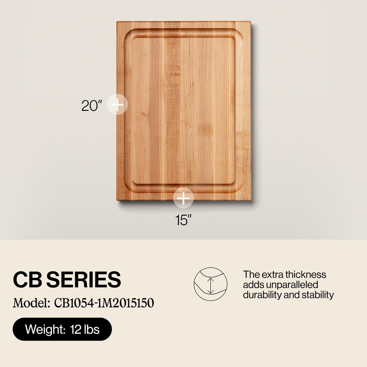 John Boos CB Series edge-grain closeup showing durable maple surface for lasting prep