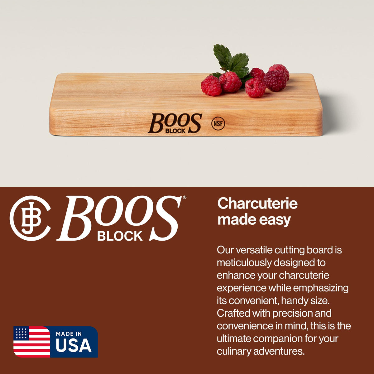 John Boos Chop-N-Slice oil finish closeup highlighting natural grain
