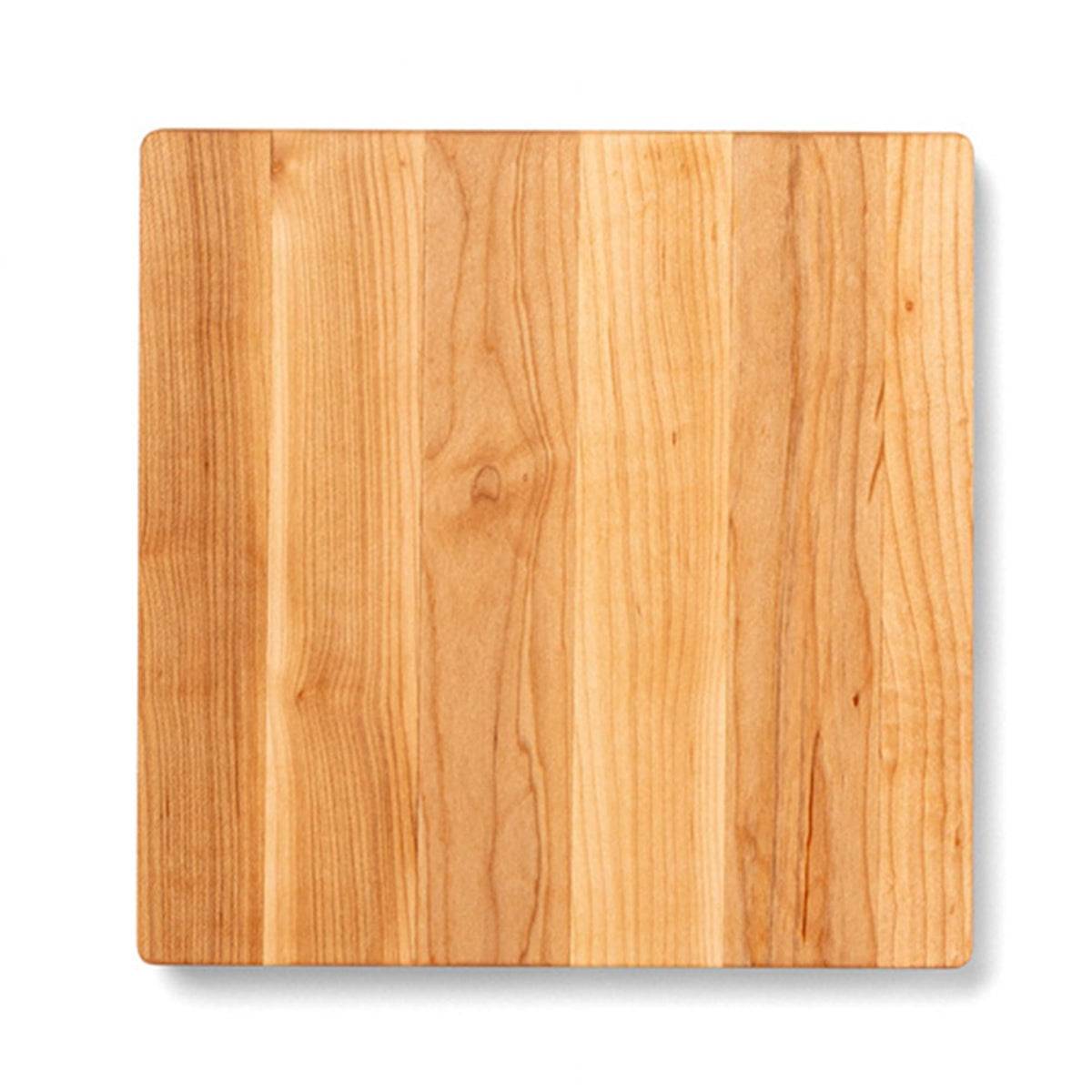 John Boos Chop-N-Slice square maple cutting board 10x10 with beveled edges for precise chopping.