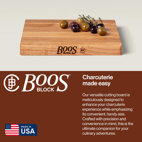 Luxurious oil finish on John Boos maple cutting board protects wood and enhances grain.