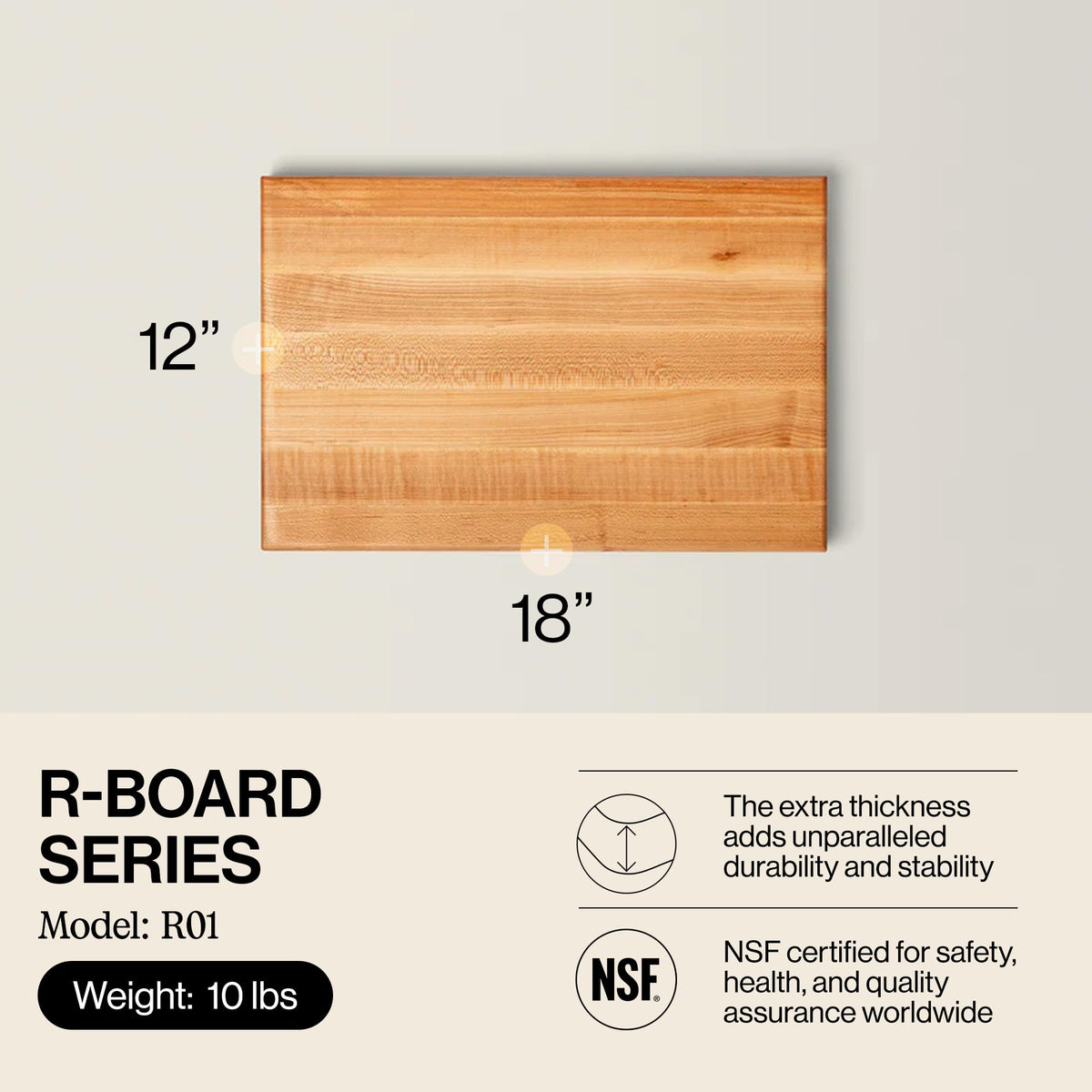Close-up of edge-grain construction highlighting durability and knife-friendly surface.