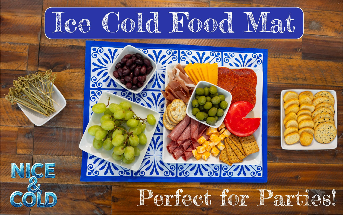 Johnny World ice mat preserves a cheese board's freshness for hours.