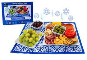 Johnny World Nice and Cold ice mat under a cheese board keeping items fresh.